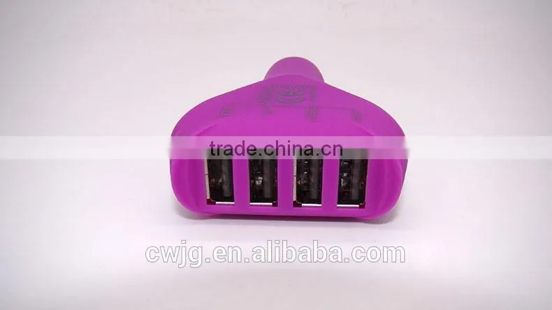 4.8A/6.8A Speed Fast Universal Portable Life 4usb Port Car Charger with colorful