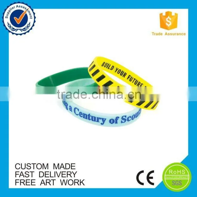 Personalized fitness silicone logo custom bracelet printing