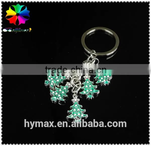 Christmas tree metal custom keychain