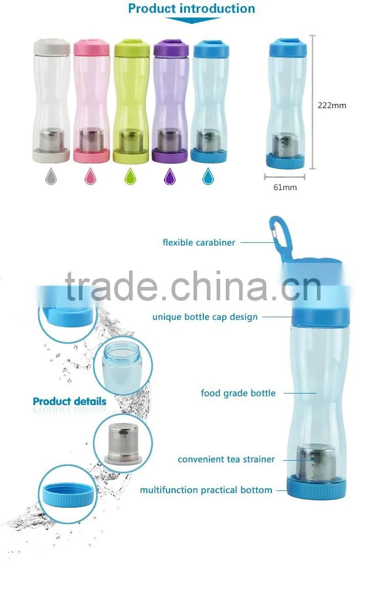 Convinent 500ml tritan tea strainer water bottle