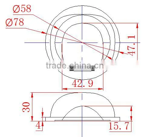 LED glass lens 78mm for Tunnel Light KC78-1