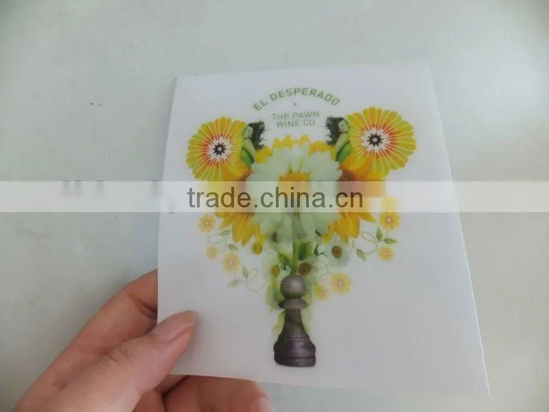 PVC 3D Lenticular sticker, Wine Bottle Label, PVC label