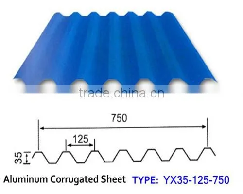 aluminum corrugated sheet YX25-210-840