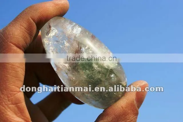 Natural OVAL ARTISTIC QUARTZ Sphere Ball Mineral Substance inside