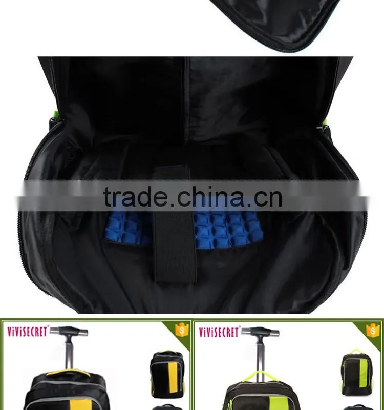 Popular high quality wheeled trolley backpack with carry on trolley bag