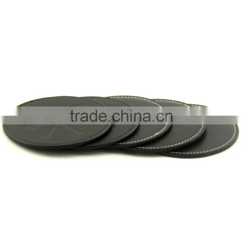 leather coaster set