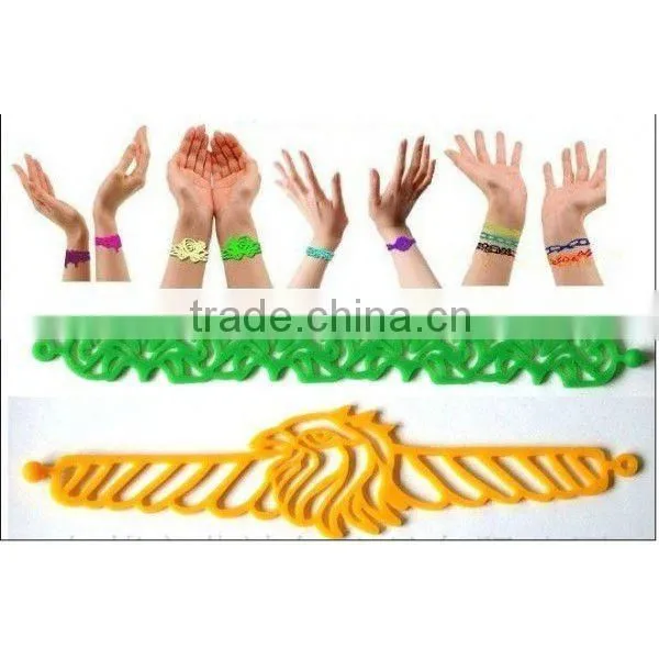 colorful tatoo silicone hollowe bracelet
