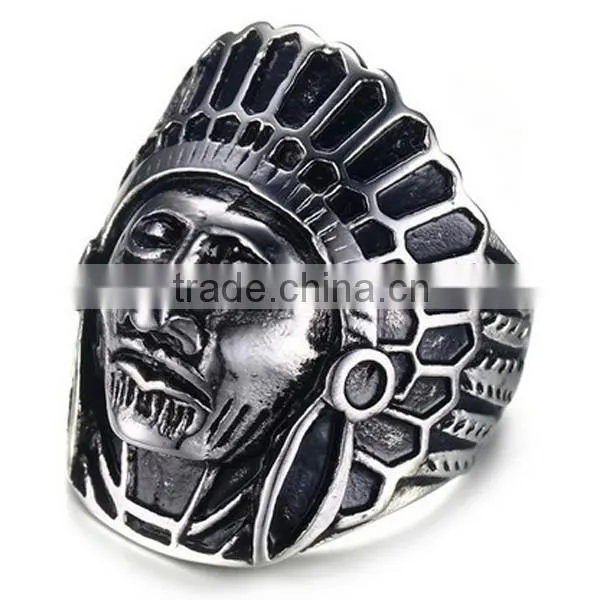 Men's Indian Head Stainless Steel Ring 2016