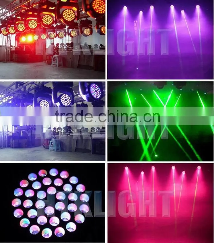 200mw green laser 36*10W led moving head rgbw wash light
