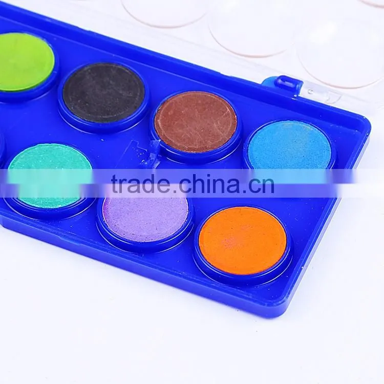 Carton 12 pcs watercolor paint box for watercolors cakes painting,custom design gouache and post color paint