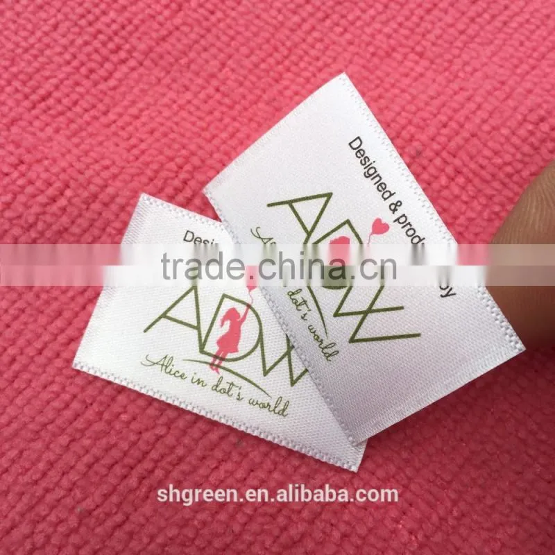 Top-sewing double sides printing brand tag