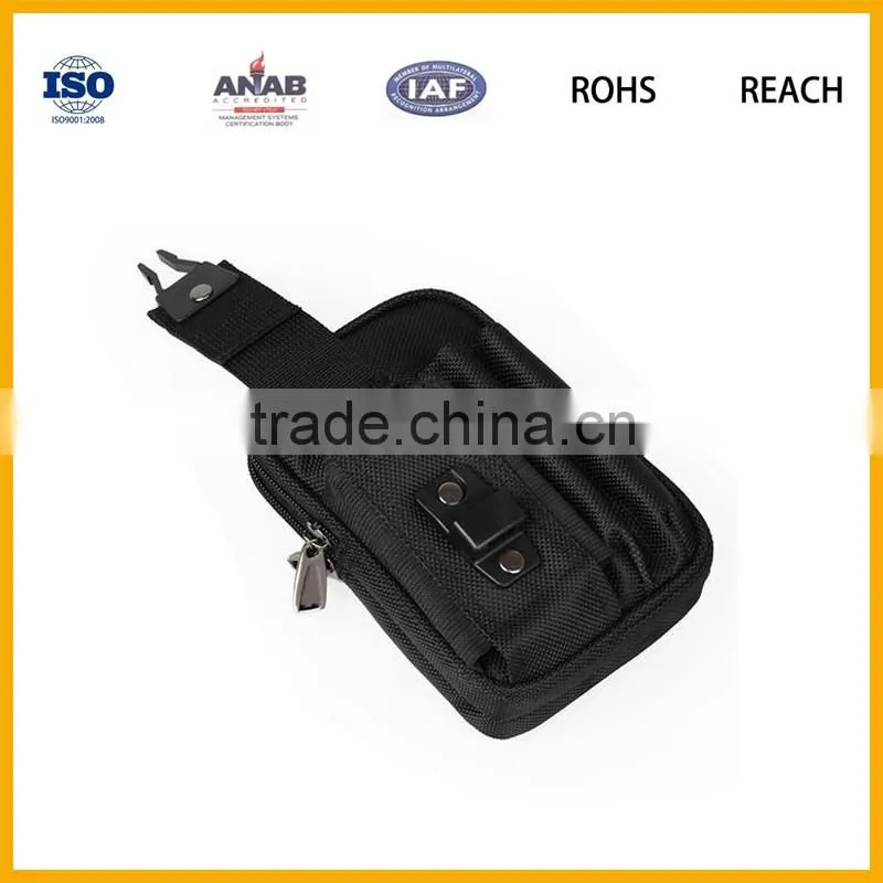 High Quality Cheap 300D Men Cycling Sport Waist Bag with Hasp Mobile Phone pocket