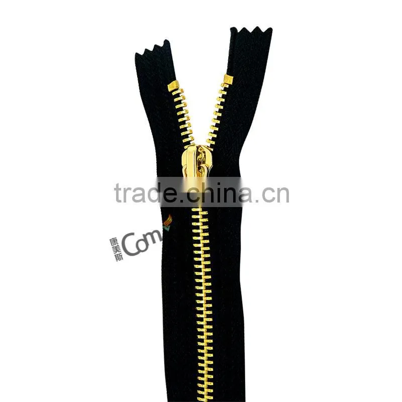 5# Brass Y Teeth Custom Gold Metal Zipper For Bags/Garment