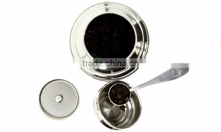 Classical Stainless Steel Airtight Tea Canister, Tea Caddy