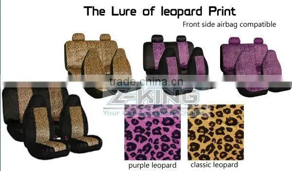 Purple Cheetah Irregular Safari Animal Car Mirror Fuzzy Dice