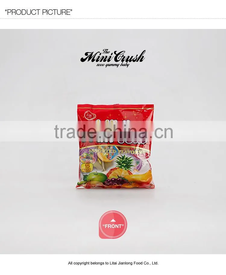 Fruity flavor and multi-colored halal china bulk sanck food