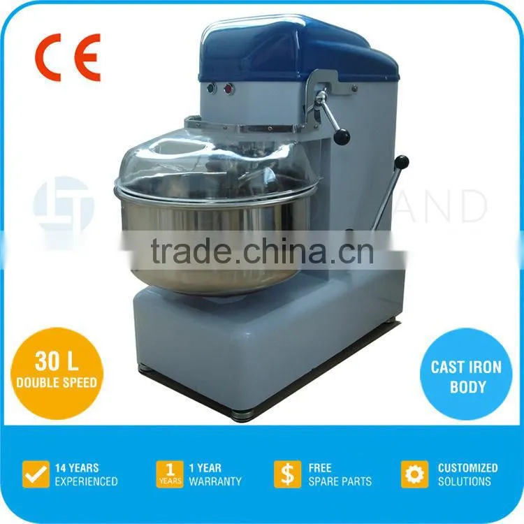 Small Dough Mixer - 30 Liters, Cast Iron Body, Double Speed, CE, HS30E