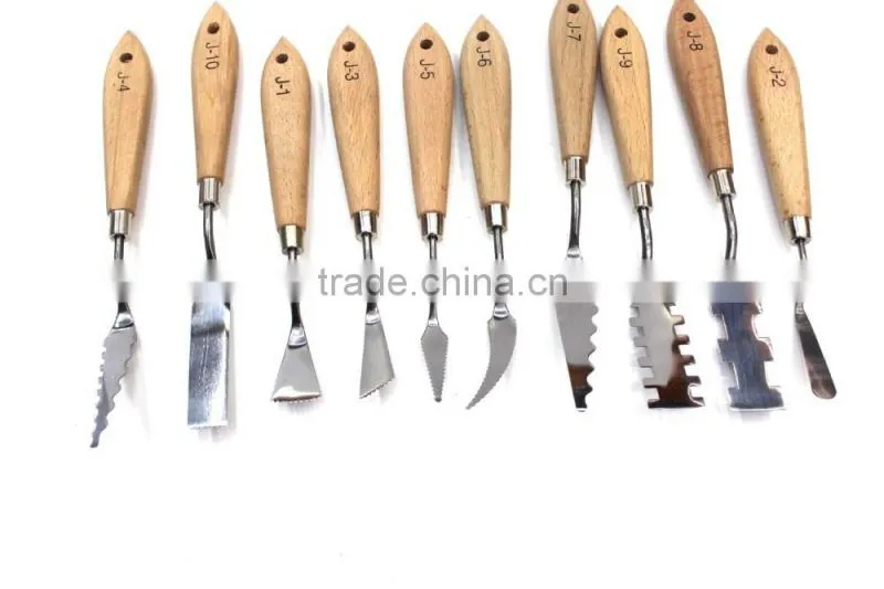 Newest hard stainless steel palette knife with wood handle