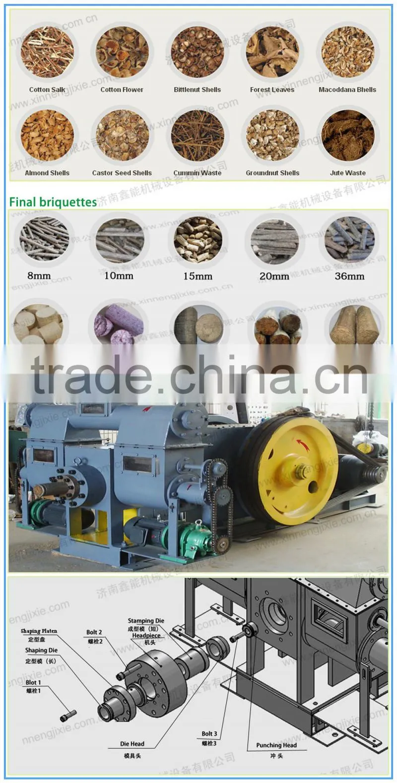 Hot selling 2015 biomass briquette machine made in China pellet mill machine