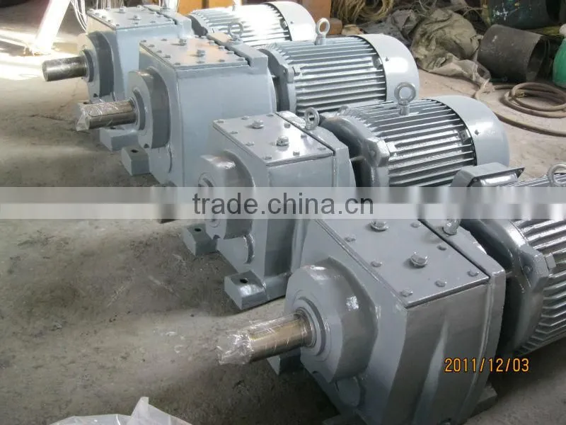 R series 18 Kw coaxial helical foot mounted gear reducer low rpm gear motor
