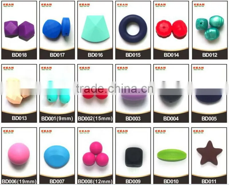 Food grade silicone beads baby teething necklace for toddler