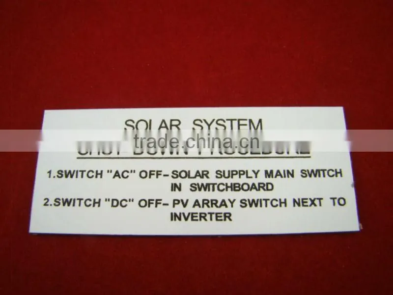 3M adhesive abs label