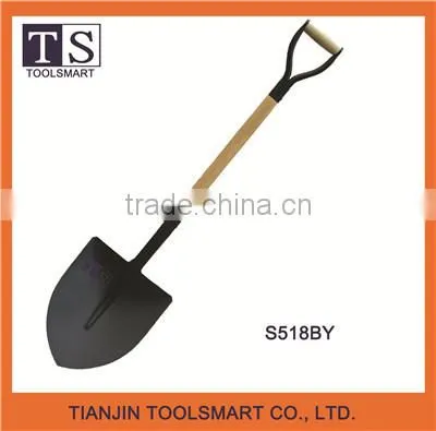 Many different types of high quality steel forged garden shovel with wooden shovel handle