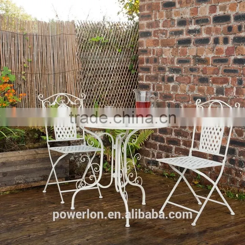 Vintage style iron 2 Folding Chair 90cm Round Patio Set Ornate