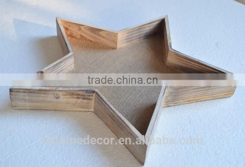 Antique wooden serving trays for home in star shaped