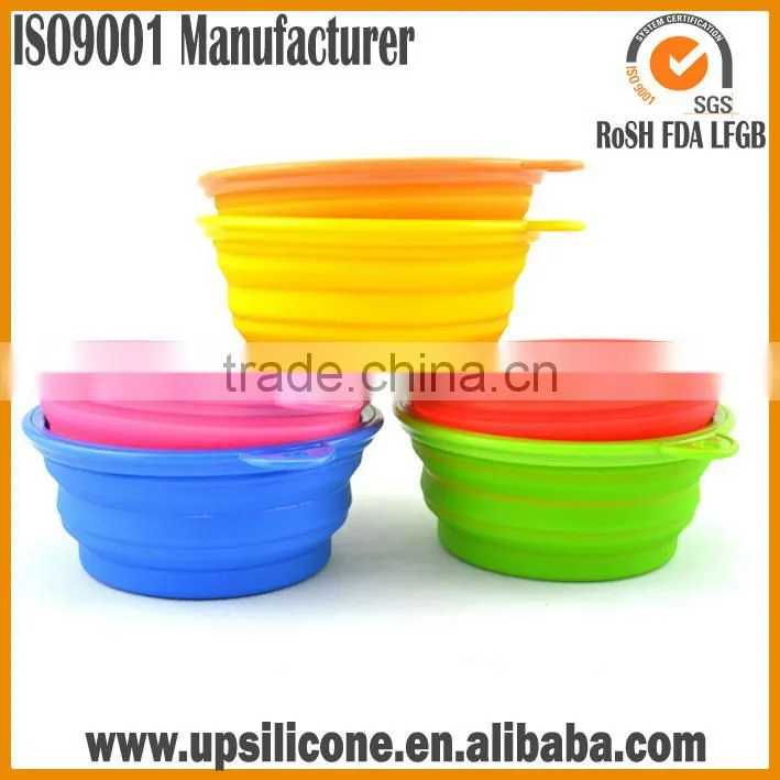 BPA Free Durable Silicon Collapsible Dog Bowl ,Silicone Portable Folding Travel Pet Dog Bowl