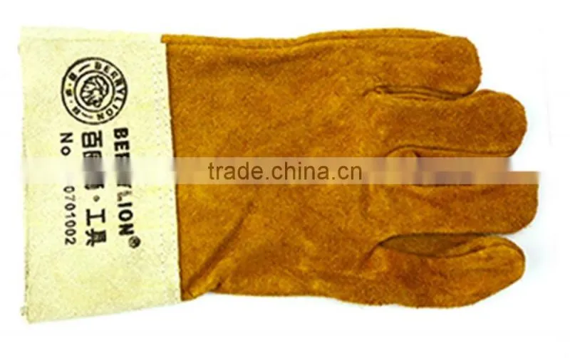 Berrylion tools cow split softtextile short leather gloves
