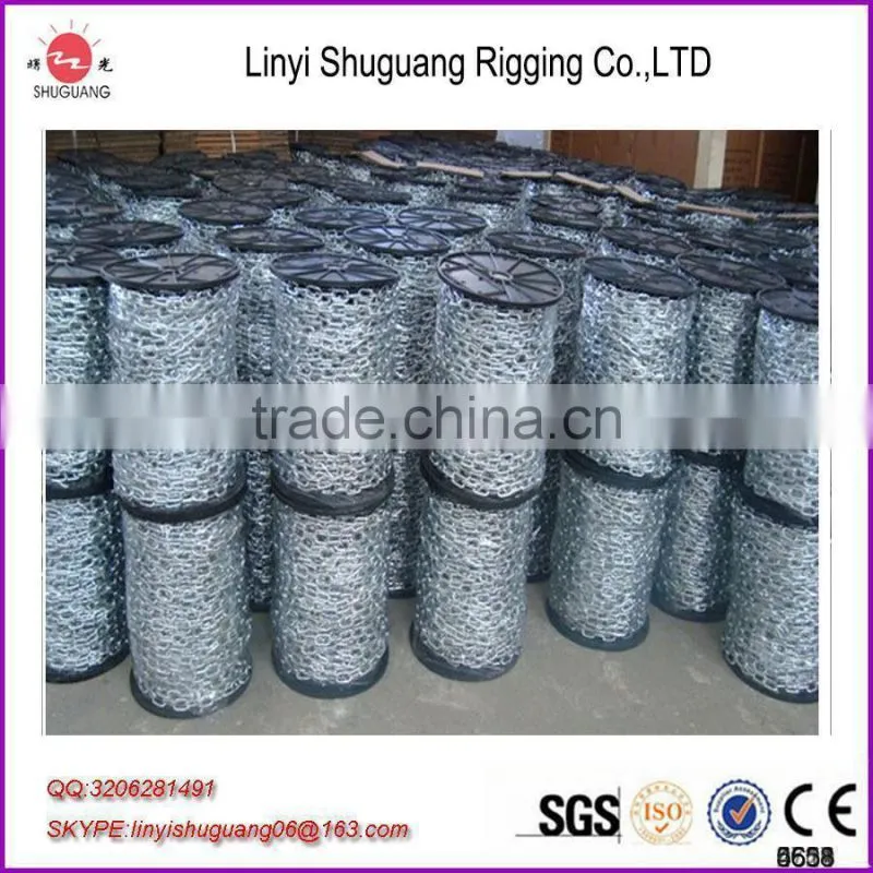 galvanized link chain, for marine use, dock fender link chain, marina, pontoon