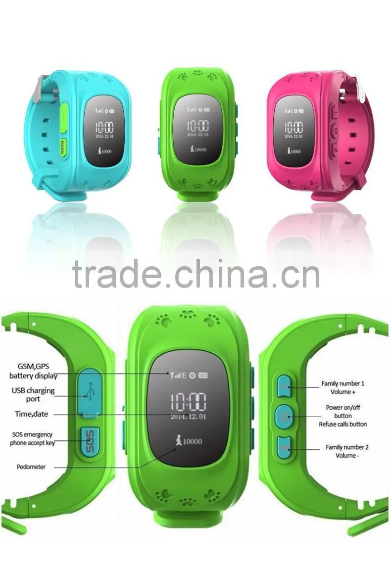 wearable entertainment smart devices smart watch q50 baby kids GPS tracker watch SOS