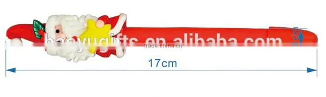 Top Selling Christmas Polymer Clay Ballpoint Pen Promotional Custom Logo Polymer Clay Pen Santa Claus Snowman Shape Pen