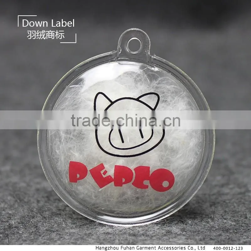 Clear Custom down tag with logo