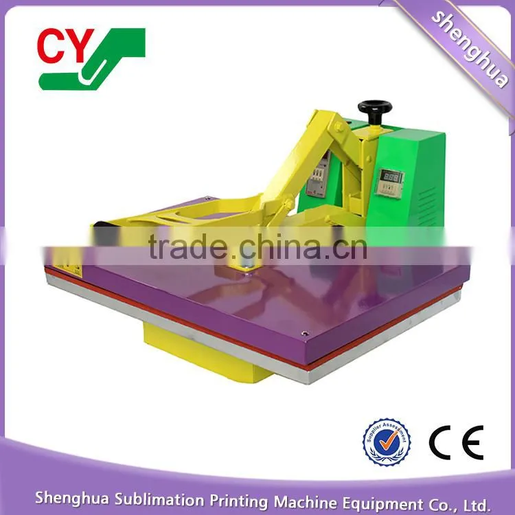 Hot sale CE large manual teflon coated thick platen heat press t-shirt printing