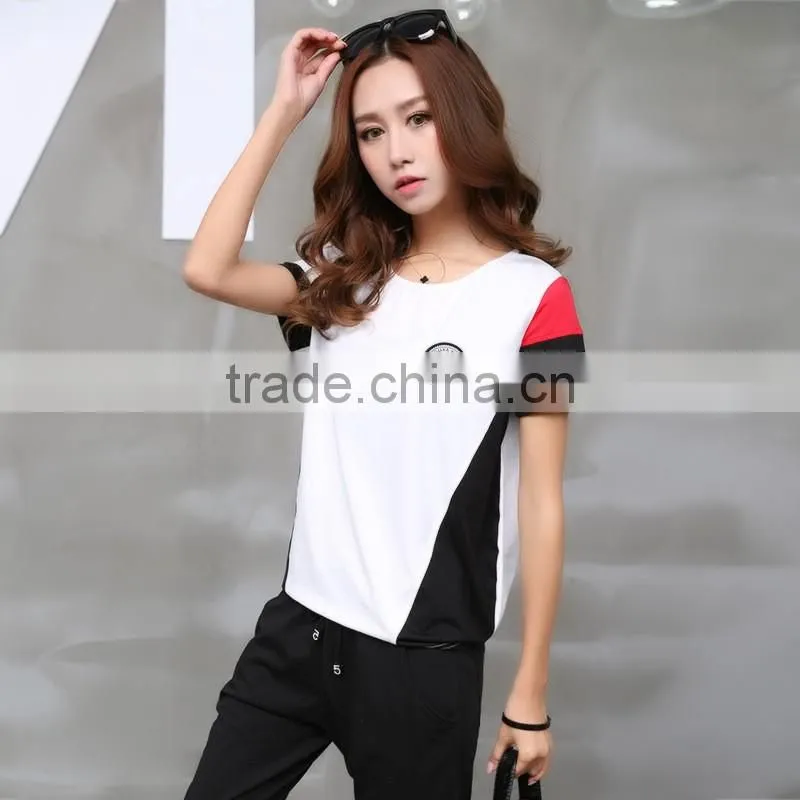 2016 hot sale summer casual women t shirt custom fashion printing t shirt for women