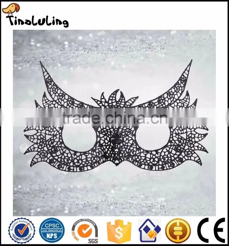 Women Elegant Sexy Black Lace Masquerade Eye Mask Carnival Dance Hand Mask