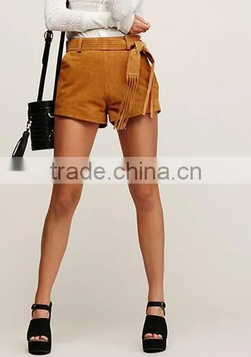 EY0592P 2016 Latest High Waisted Shorts Suede Shorts for Women