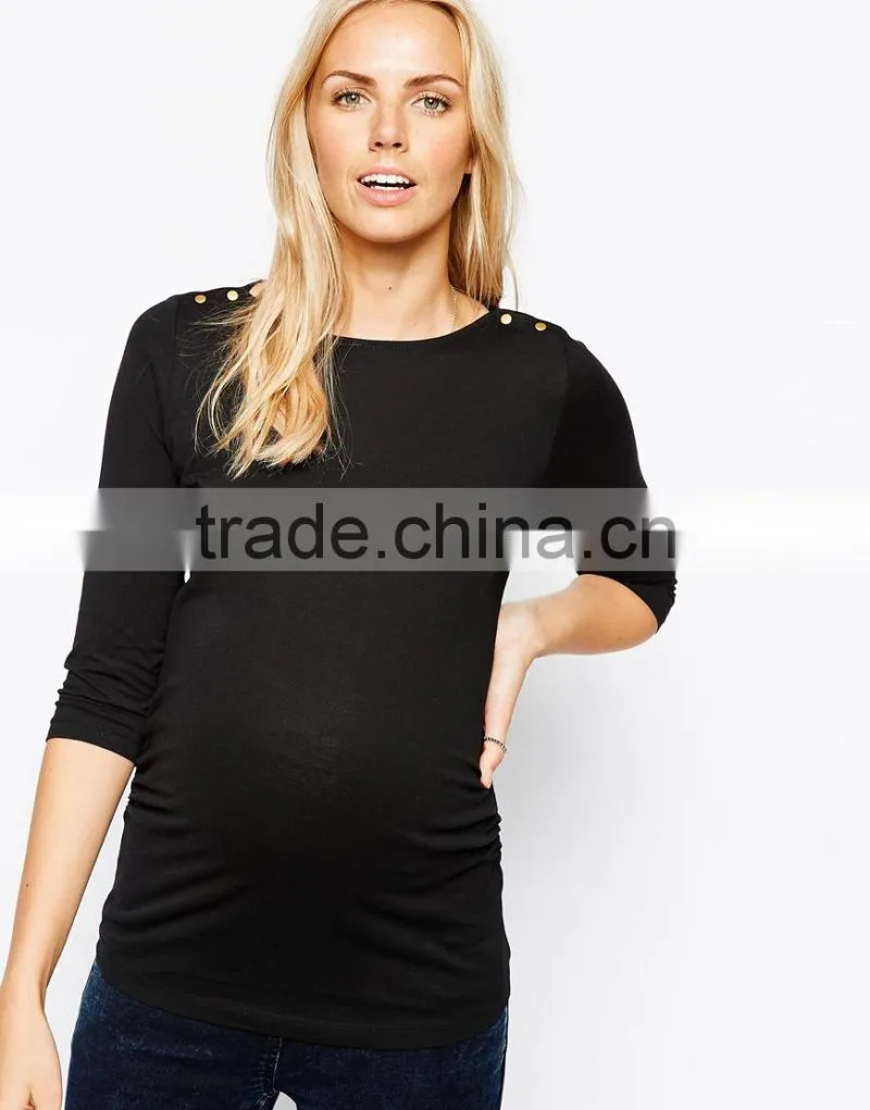 New Look Maternity 3/4 Sleeve Boatneck Top