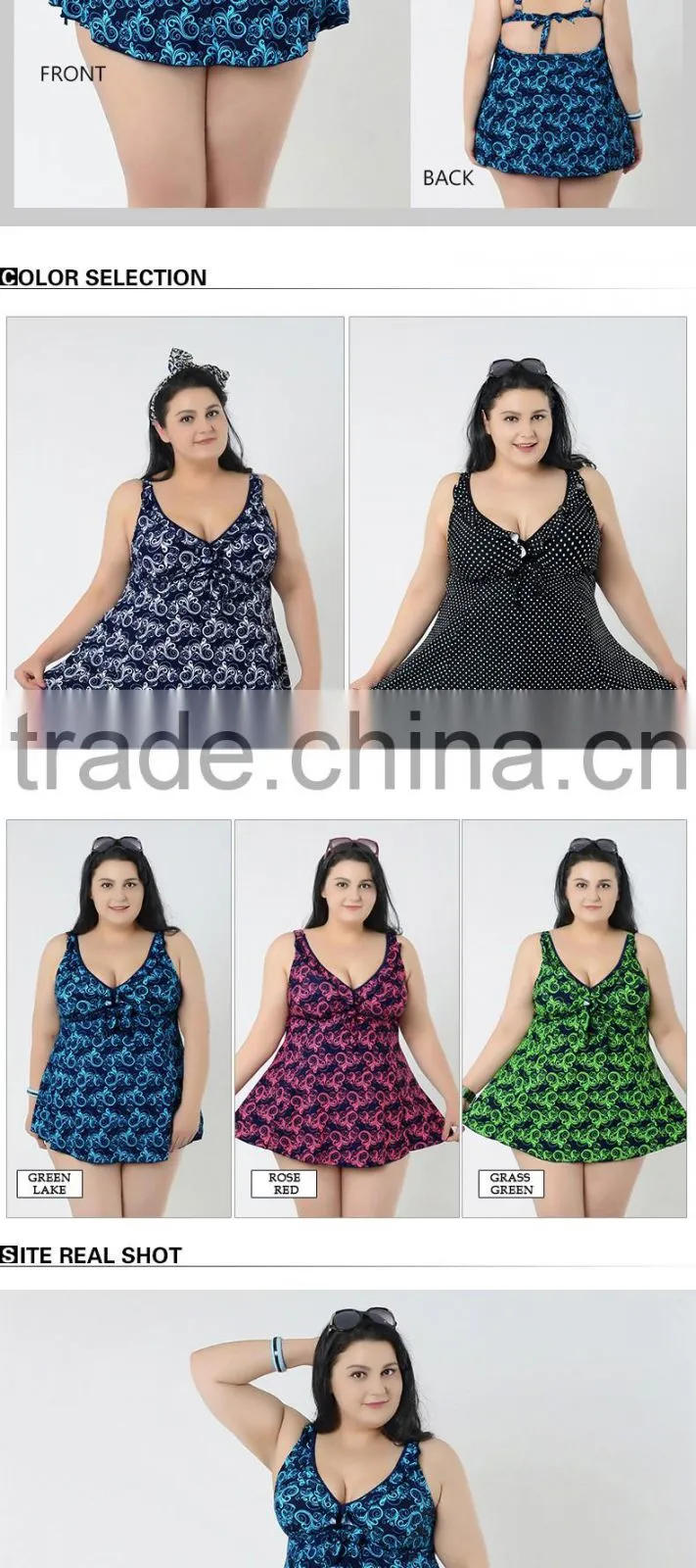 Swimwear large size swimwear swimsuit split bikini swimsuit