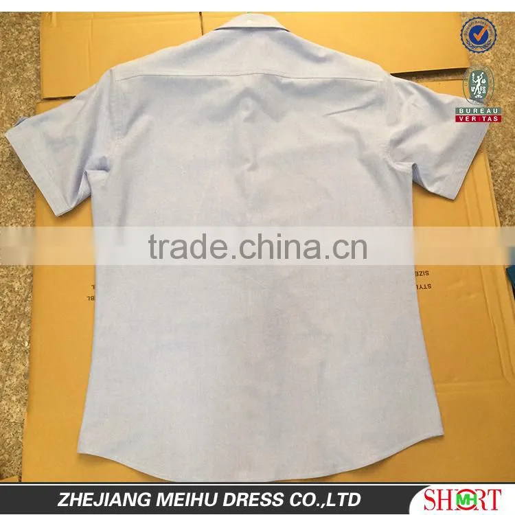 2016 Custom Men cotton button down collar oxford shirt , short sleeve dress shirt