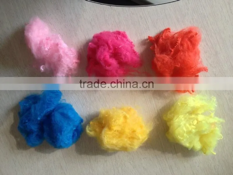 dyed recycled polyester staple fibre