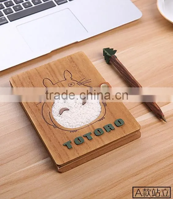 For Student Gift My Neighbor Totoro Cute Cartoon Wooden Cover Anime Notebook