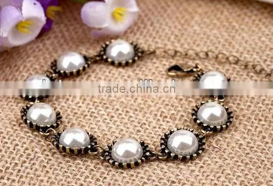 Imitated Pearl Fashion Jewelry Set,Necklace+Earrings+Bracelet,Fashion Pearl Necklace