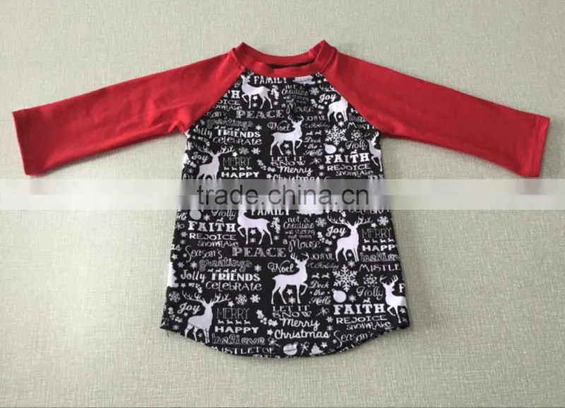 2017 fashion kids Gray mouse raglan design girls wholesale t- shirts