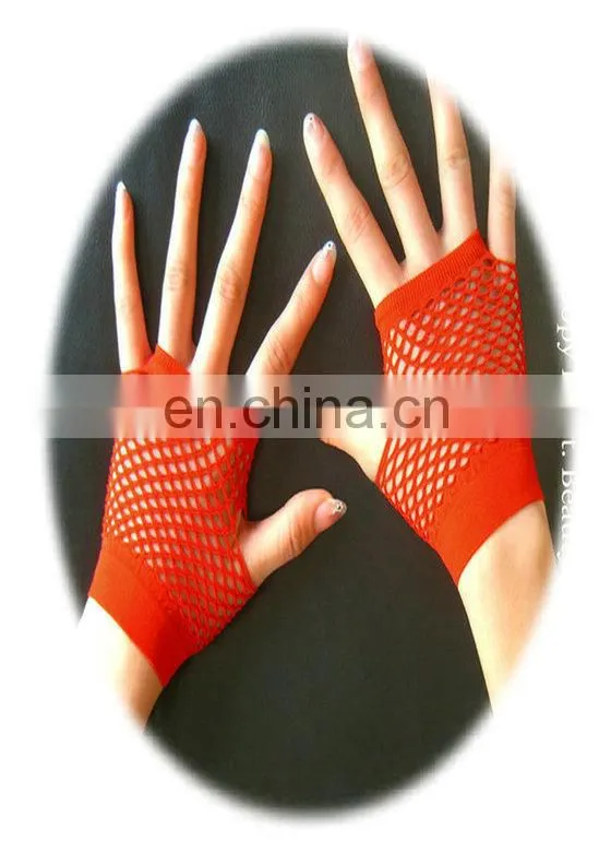 Open red finger gloves smart gloves fingerless gloves women
