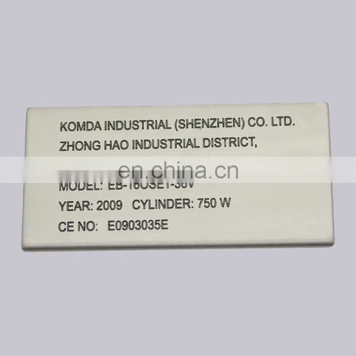 Wholesale Machine Label Type Custom Painted And Etched Thick Metal Label With Self Adhesive