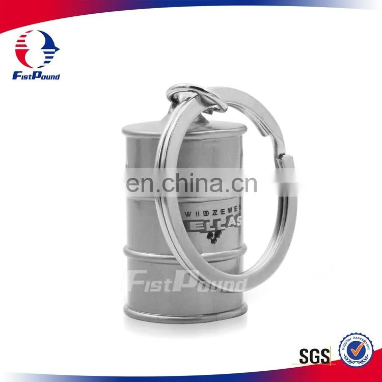 3D Beer Barrel Metal Keychain