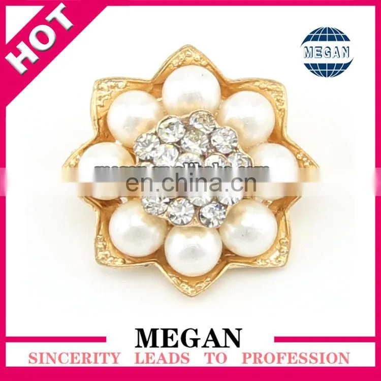 Vintage golden Metal colourful crystal Button for hair accessories